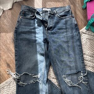Distressed Blue Jeans